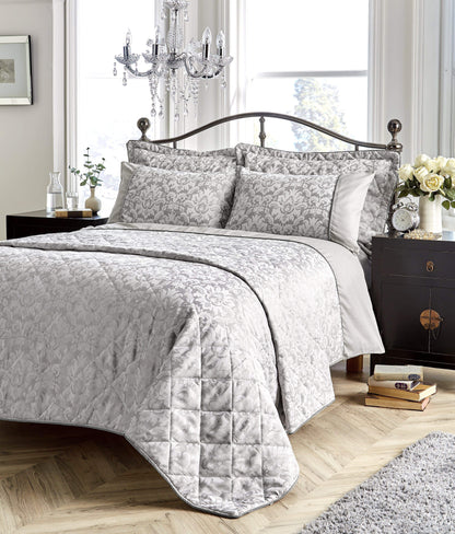 OLIVIA ROCCO Duvet Cover SINGLE / GREY Savoy Woven Jacquard Collection Wholesale Manchester UK