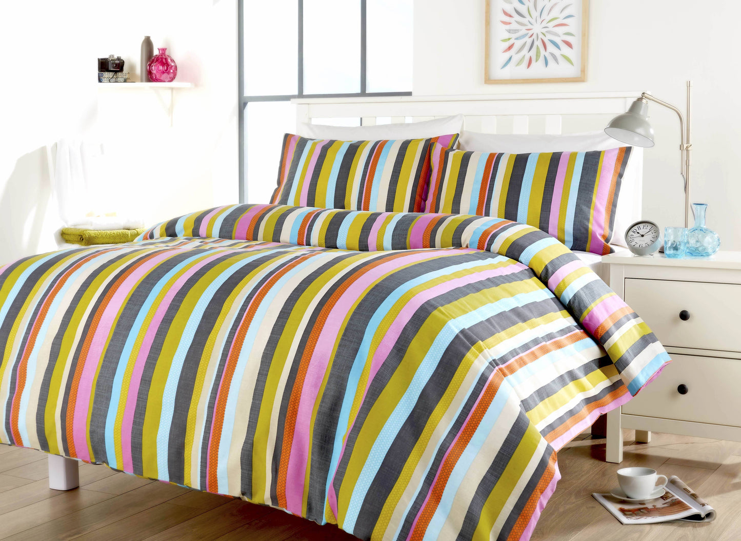 OLIVIA ROCCO Duvet Cover SINGLE / MULTI Maine Stripe Duvet Set Wholesale Manchester UK