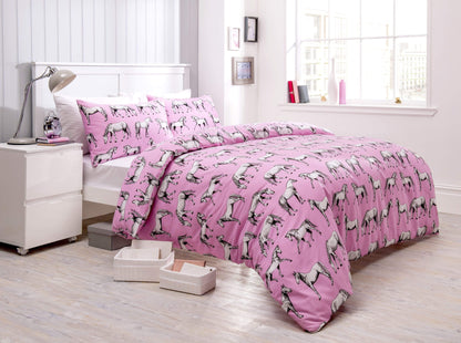 OLIVIA ROCCO Duvet Cover SINGLE / PINK Horses Duvet Set Wholesale Manchester UK