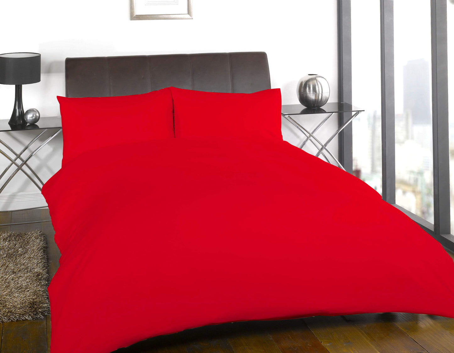 OLIVIA ROCCO Duvet Cover SINGLE / RED Flannelette Duvet Set Wholesale Manchester UK