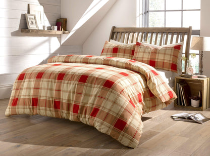 OLIVIA ROCCO Duvet Cover SINGLE / RED Tartan Duvet Set Wholesale Manchester UK