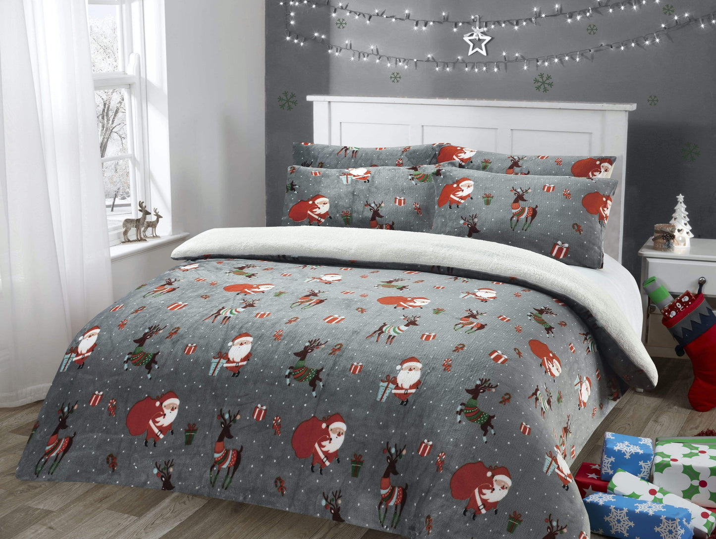 OLIVIA ROCCO Duvet Cover SINGLE Santa Christmas Presents Teddy Duvet Set Wholesale Manchester UK