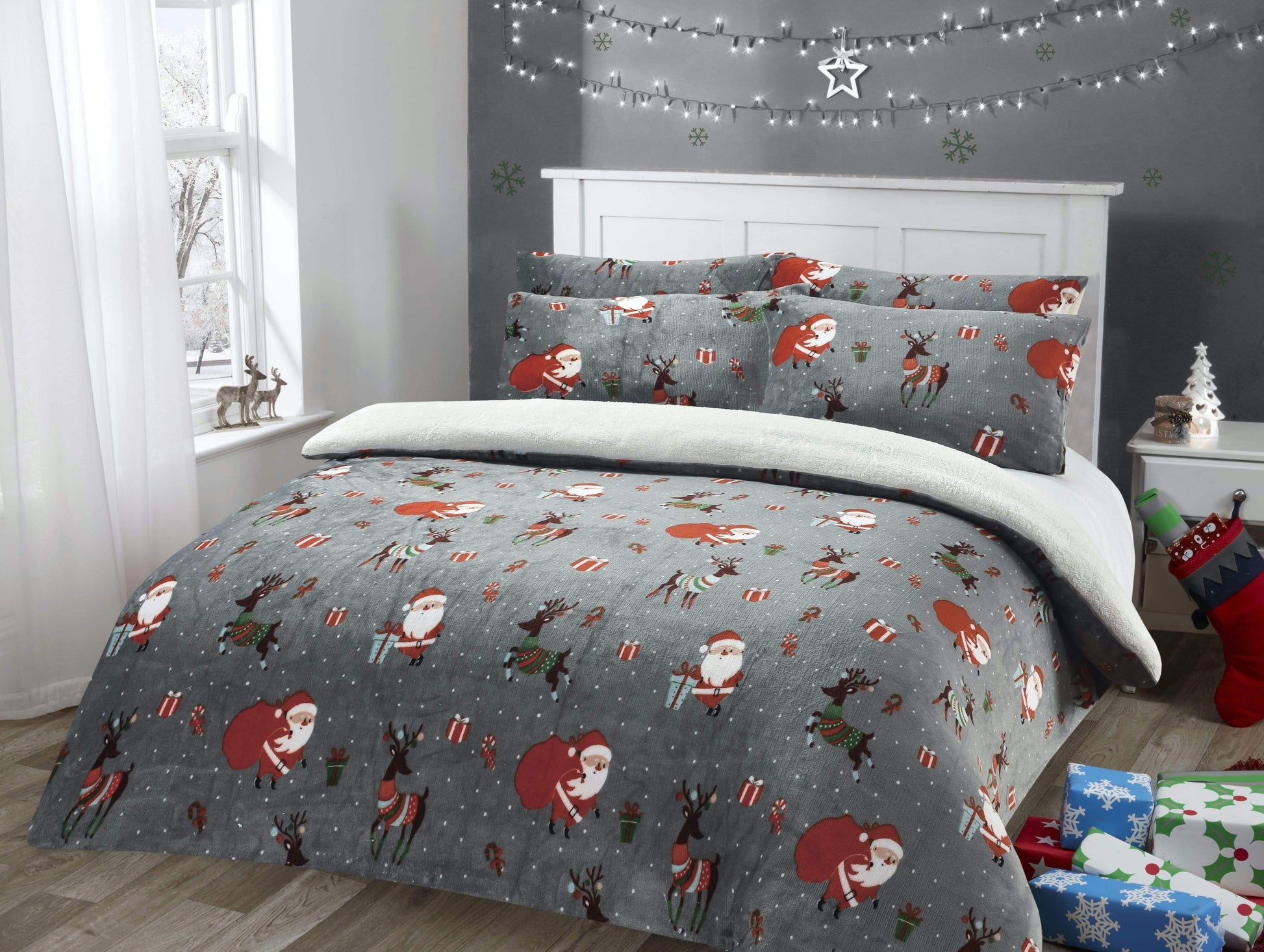 OLIVIA ROCCO Duvet Cover SINGLE Santa Christmas Presents Teddy Duvet Set Wholesale Manchester UK