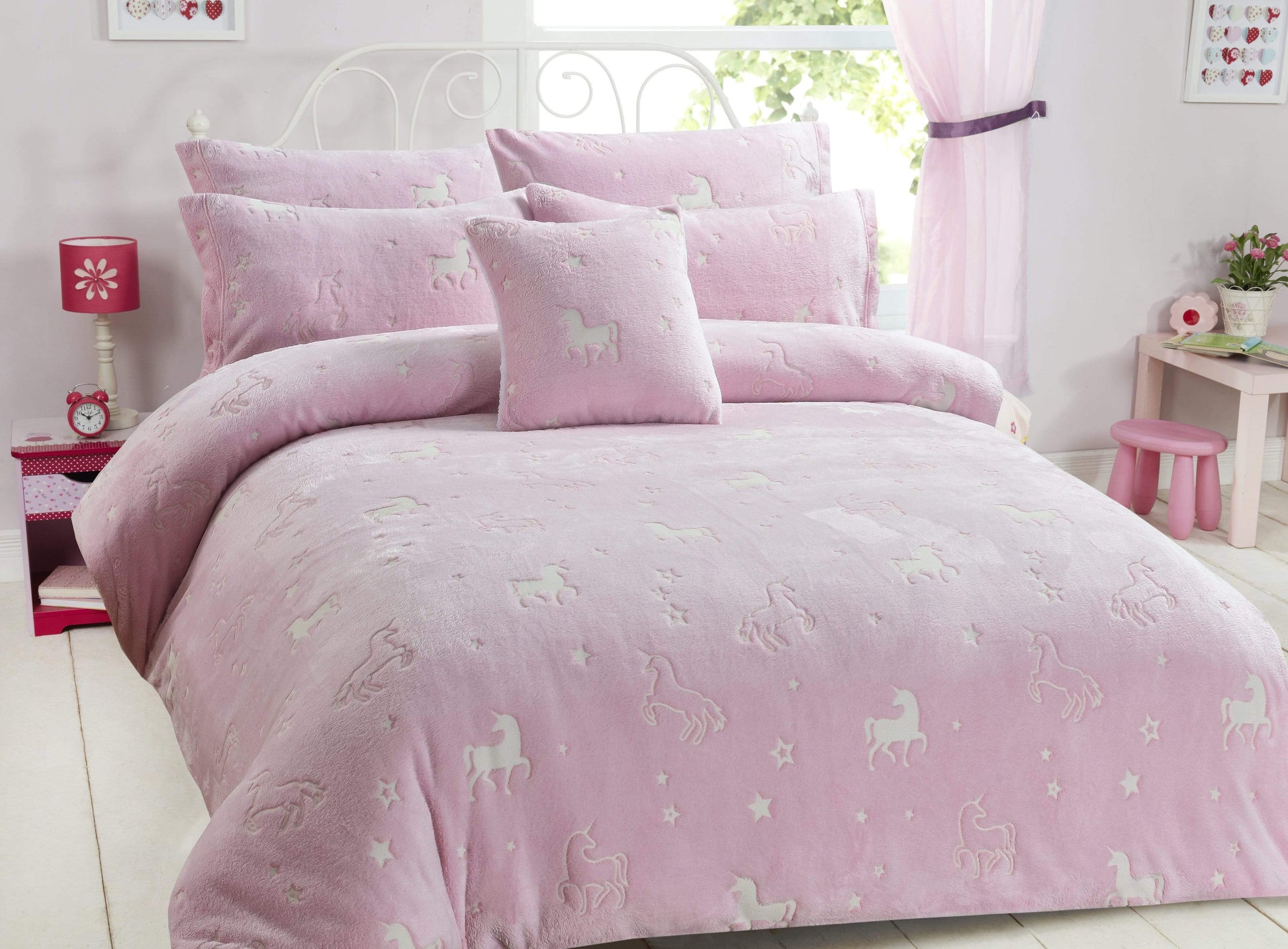 OLIVIA ROCCO Duvet Cover SINGLE Unicorn Glow In The Dark Teddy Duvet Set Wholesale Manchester UK