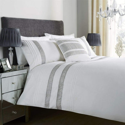 OLIVIA ROCCO Duvet Cover SINGLE / WHITE Diamante Glitz Duvet Set Wholesale Manchester UK