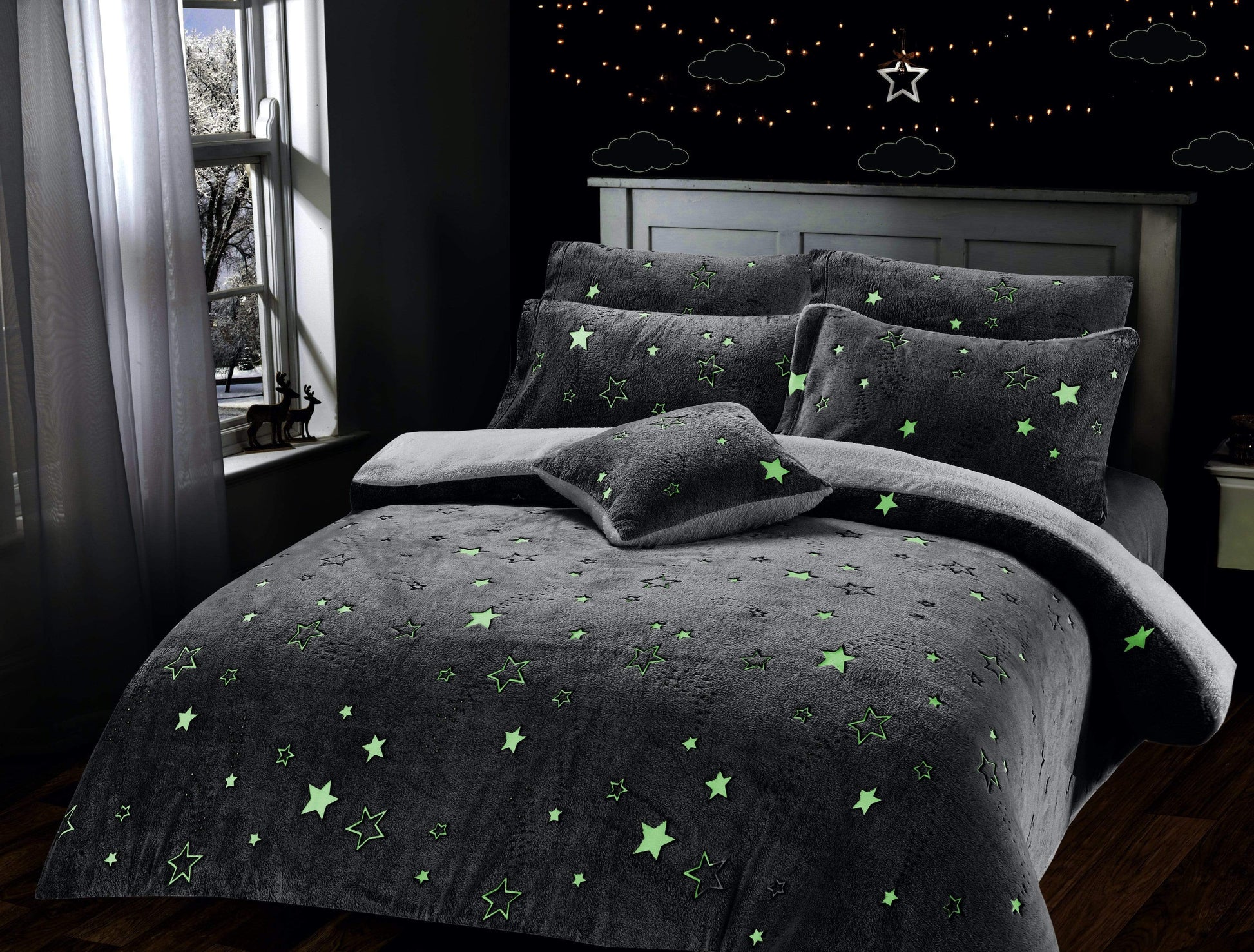 OLIVIA ROCCO Duvet Cover Stars Glow In The Dark Teddy Duvet Set Wholesale Manchester UK
