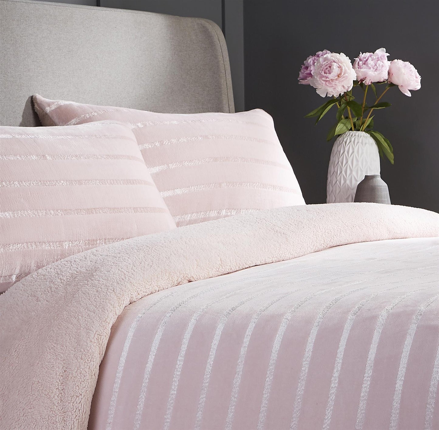 OLIVIA ROCCO Duvet Cover Stripe Reversible Teddy Duvet Set Wholesale Manchester UK