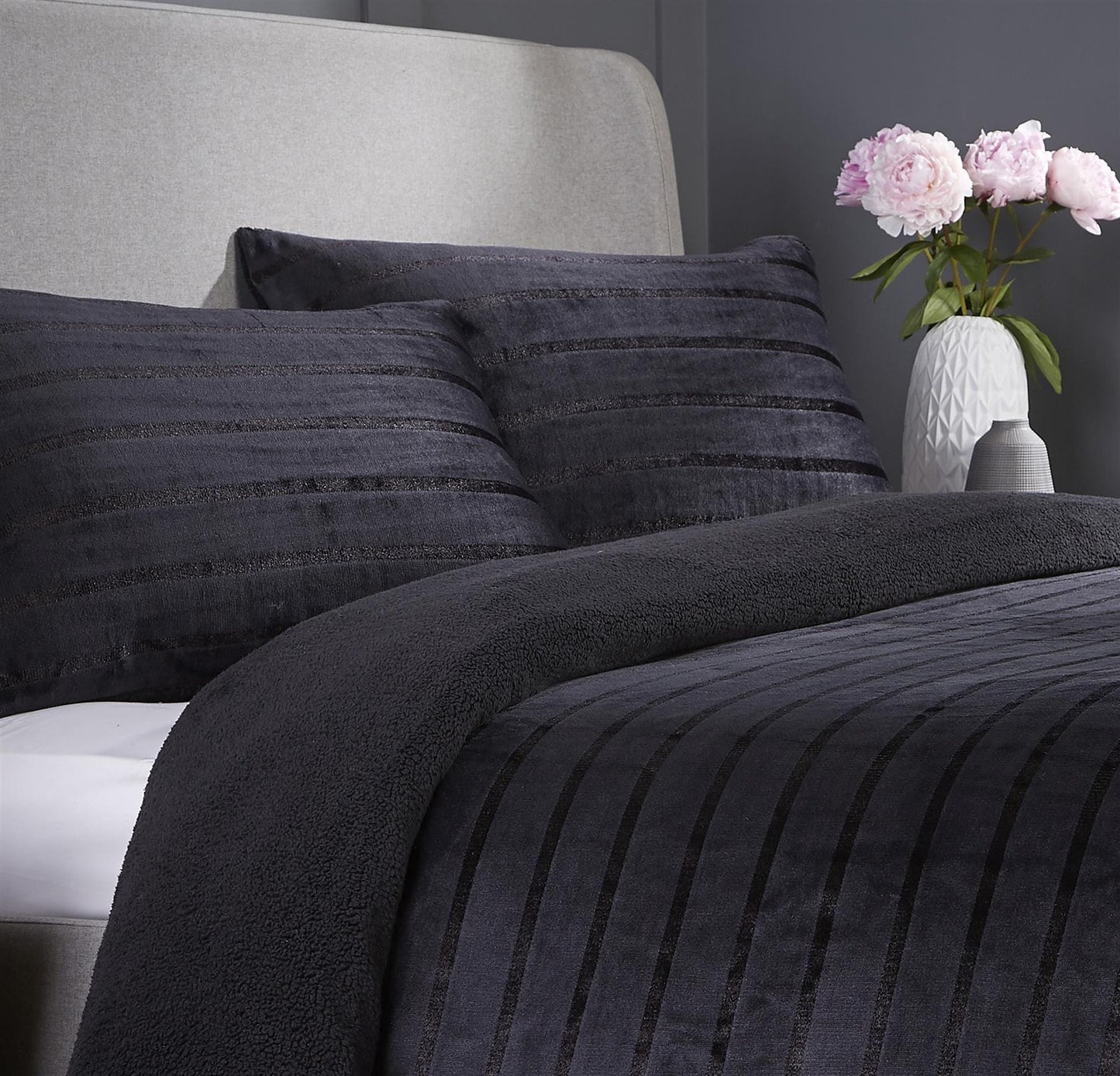 OLIVIA ROCCO Duvet Cover Stripe Reversible Teddy Duvet Set Wholesale Manchester UK