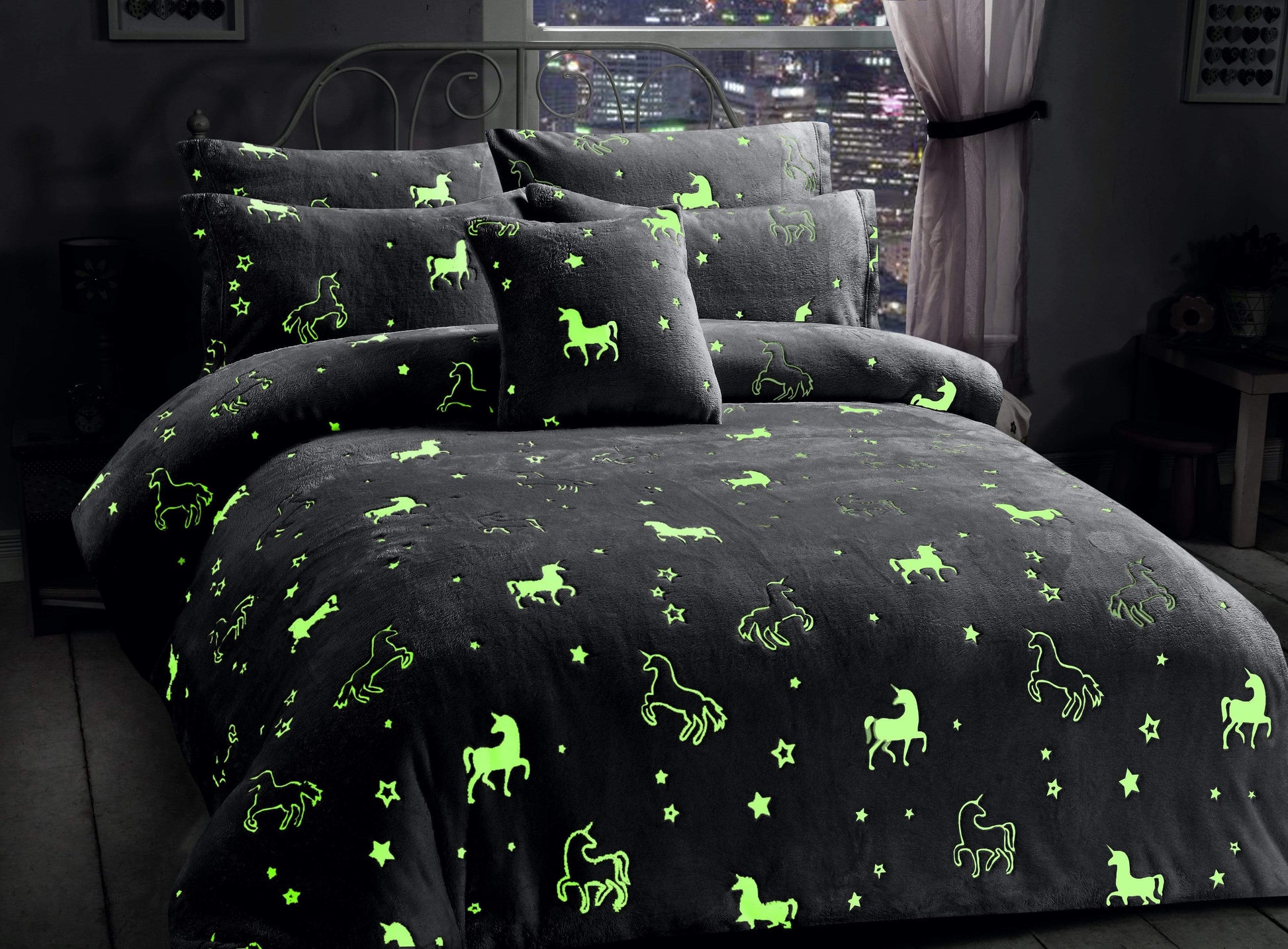 OLIVIA ROCCO Duvet Cover Unicorn Glow In The Dark Teddy Duvet Set Wholesale Manchester UK