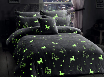 OLIVIA ROCCO Duvet Cover Unicorn Glow In The Dark Teddy Duvet Set Wholesale Manchester UK