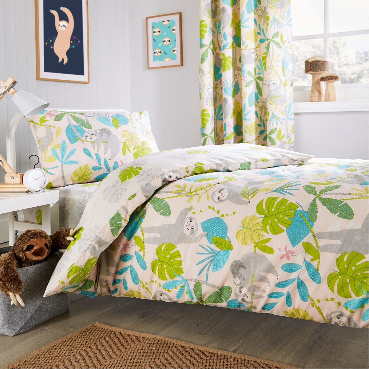 OLIVIA ROCCO Duvet Covers SINGLE DUVET SET Lazy Sloth Kids Duvet Set Wholesale Manchester UK