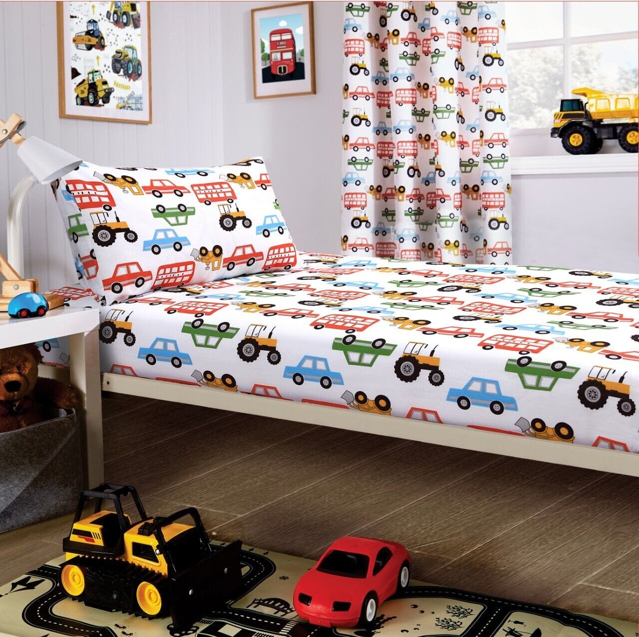 OLIVIA ROCCO Duvet Covers SINGLE SHEET SET Beep Beep Digger Trucks Kids Duvet Set Wholesale Manchester UK