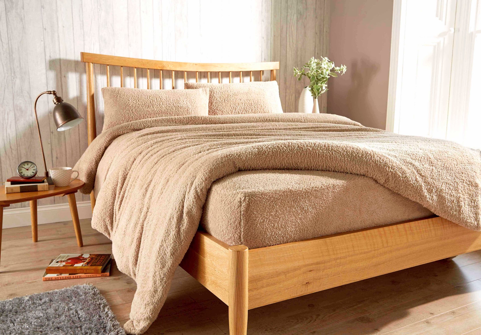 OLIVIA ROCCO Fitted Sheet SINGLE / TAUPE Original Teddy Fitted Sheet Wholesale Manchester UK