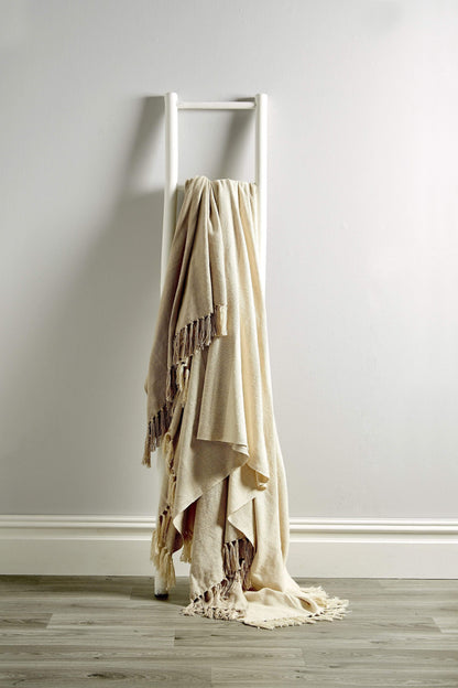 OLIVIA ROCCO Throw 127 x 152 cm / NATURAL Check Pure Cotton Throw Wholesale Manchester UK