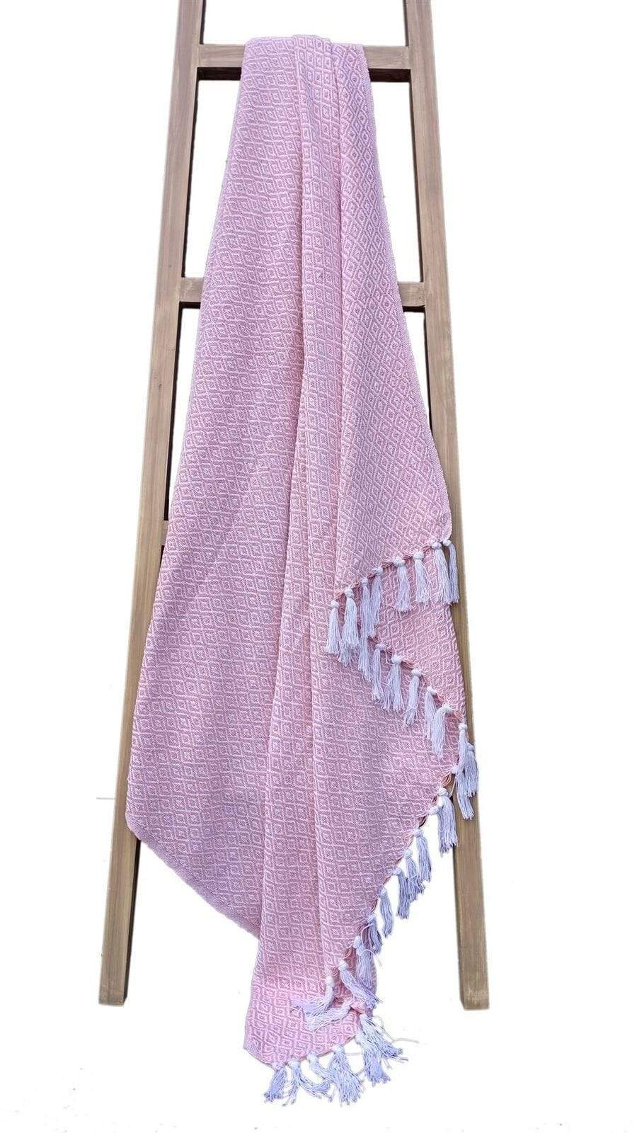 OLIVIA ROCCO Throw 127 x 152 cm / PINK Regal Pure Cotton Throw Wholesale Manchester UK