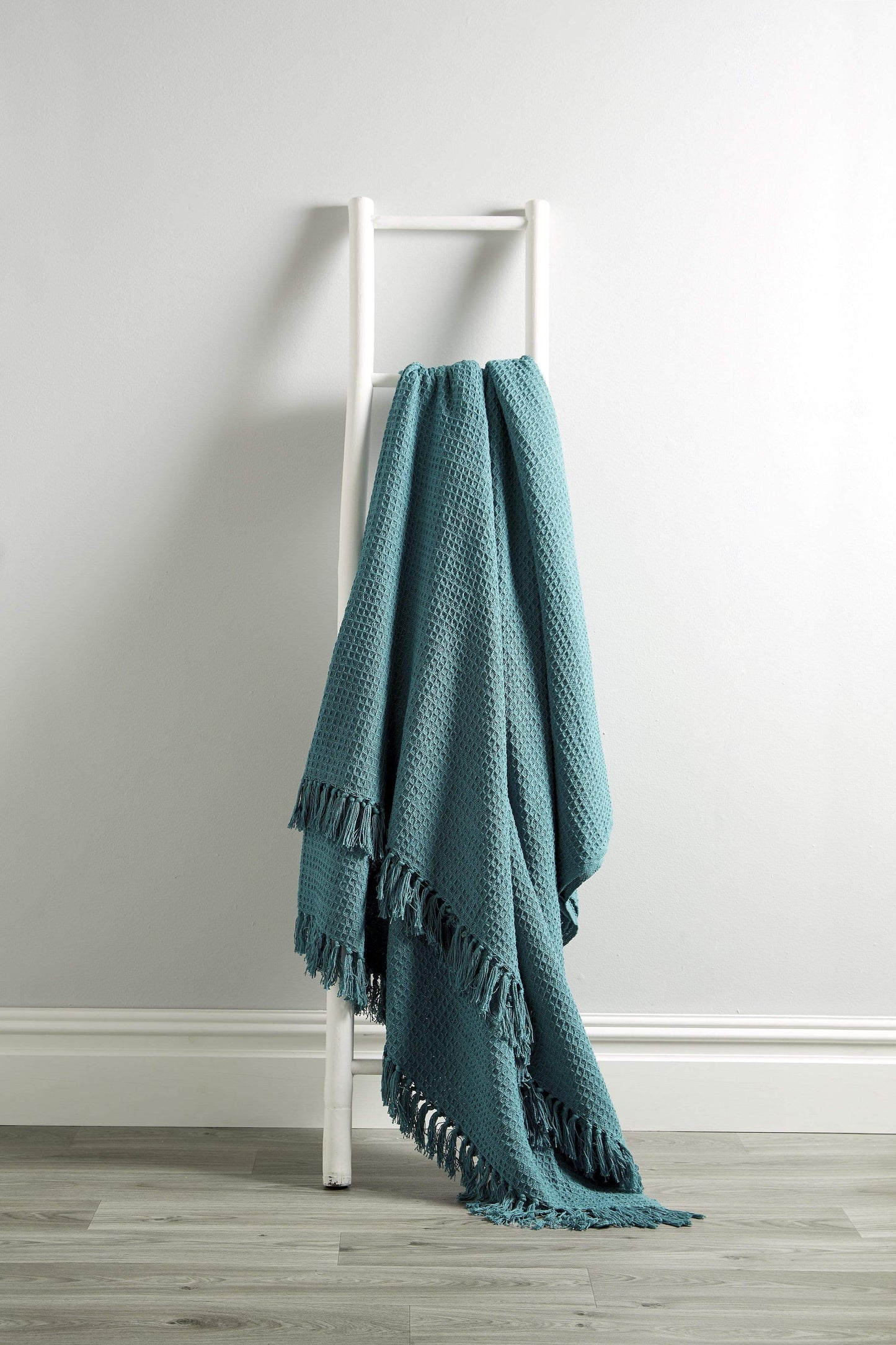 OLIVIA ROCCO Throw 127 x 152 cm / TEAL Lisbon Pure Cotton Honeycomb Throw Wholesale Manchester UK