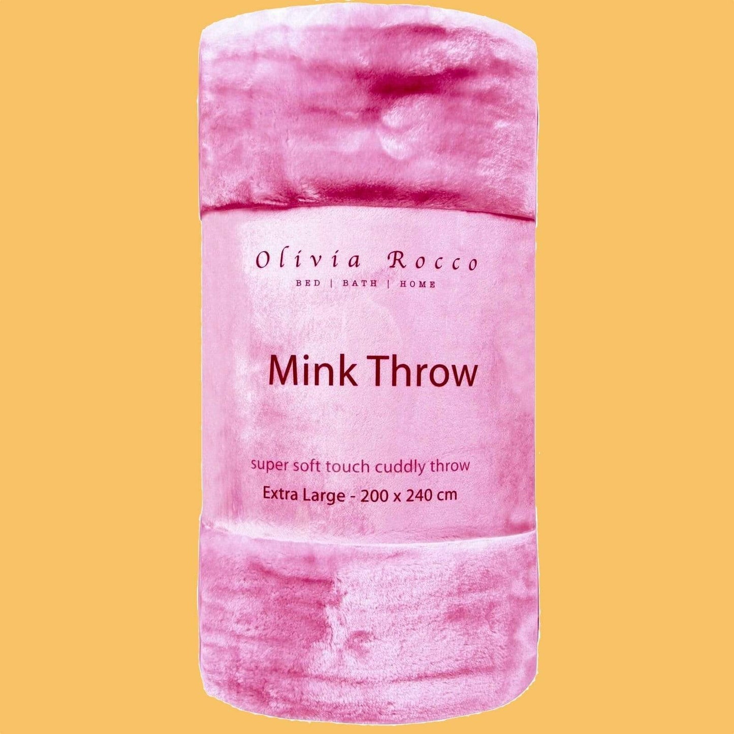 OLIVIA ROCCO Throw 150 x 200 cm / BLUSH PINK Mink Faux Fur Throw Wholesale Manchester UK