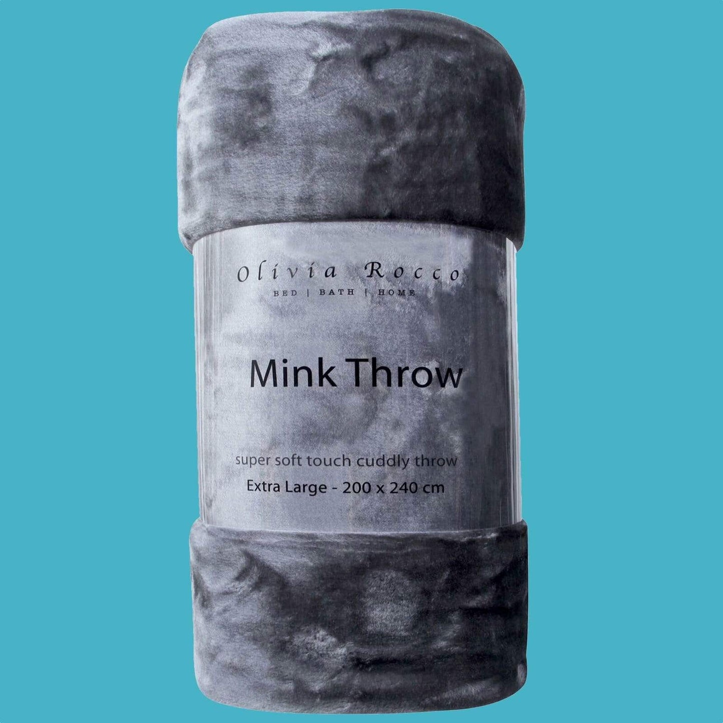 OLIVIA ROCCO Throw 150 x 200 cm / CHARCOAL Mink Faux Fur Throw Wholesale Manchester UK