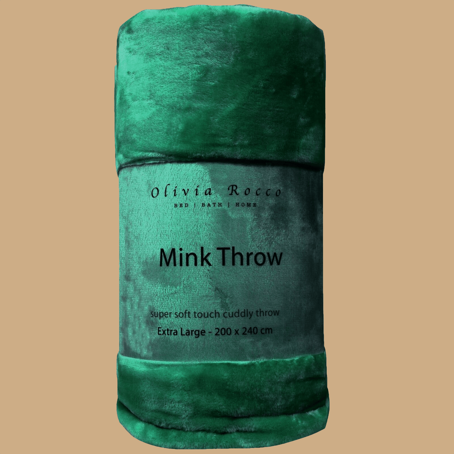 OLIVIA ROCCO Throw 150 x 200 cm / EMERALD GREEN Mink Faux Fur Throw Wholesale Manchester UK