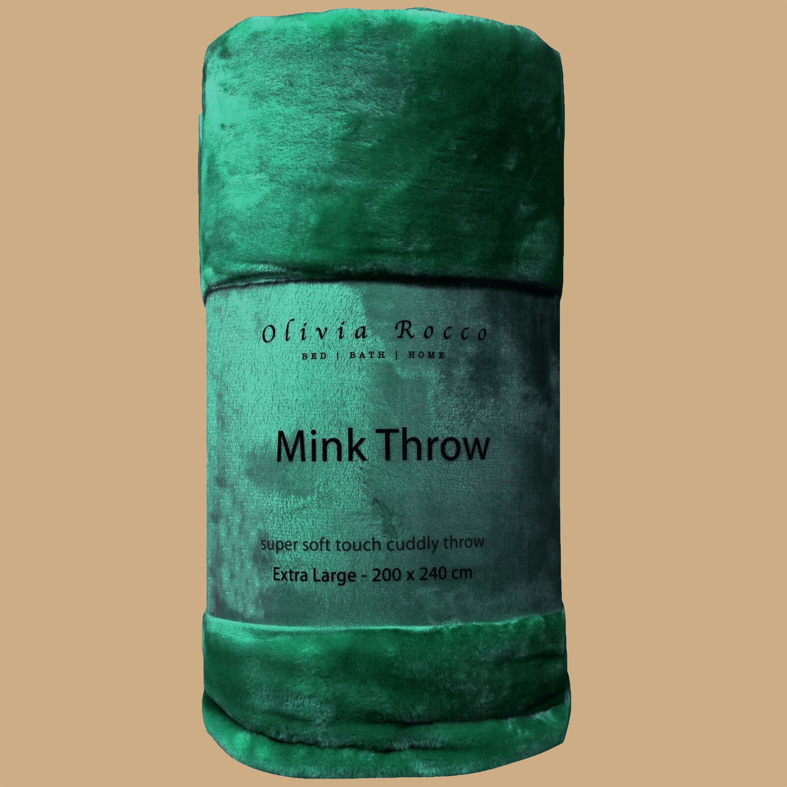 OLIVIA ROCCO Throw 150 x 200 cm / EMERALD GREEN Mink Faux Fur Throw Wholesale Manchester UK