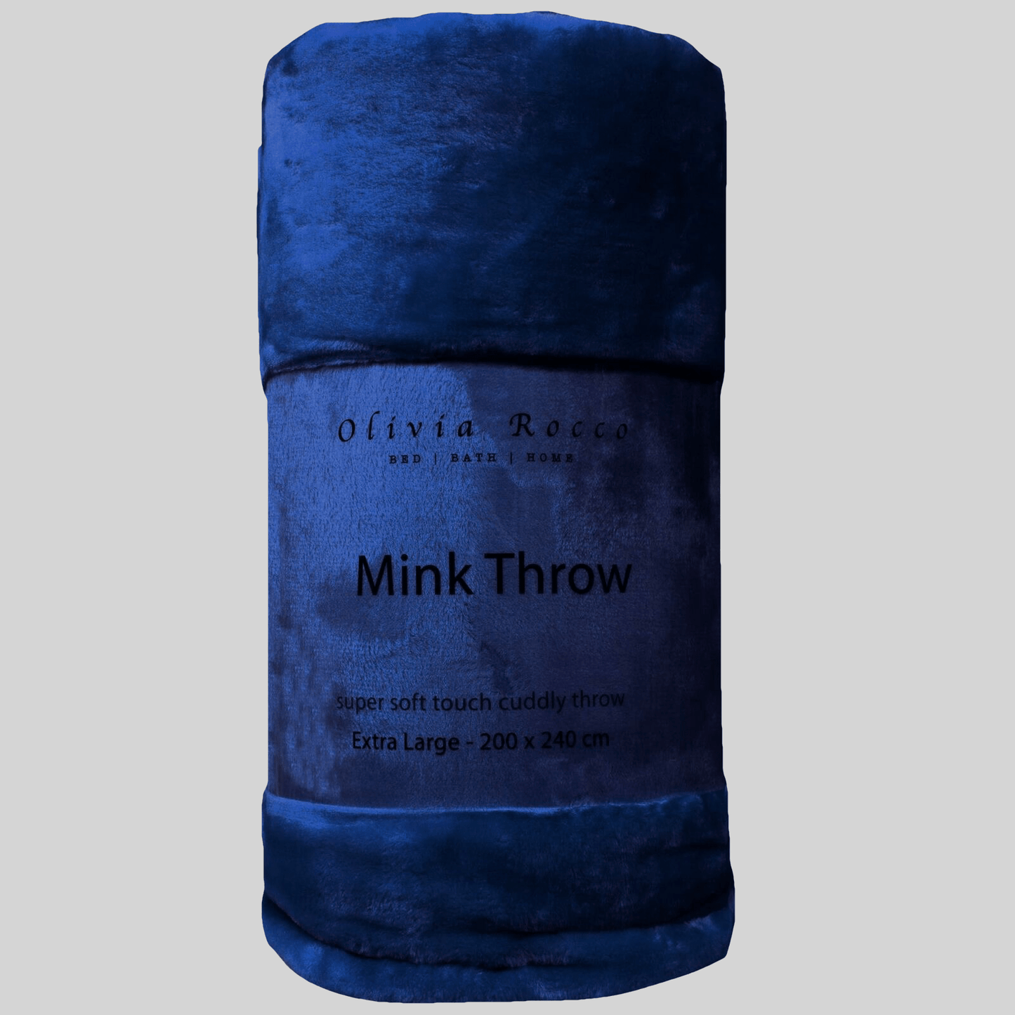 OLIVIA ROCCO Throw 150 x 200 cm / NAVY Mink Faux Fur Throw Wholesale Manchester UK