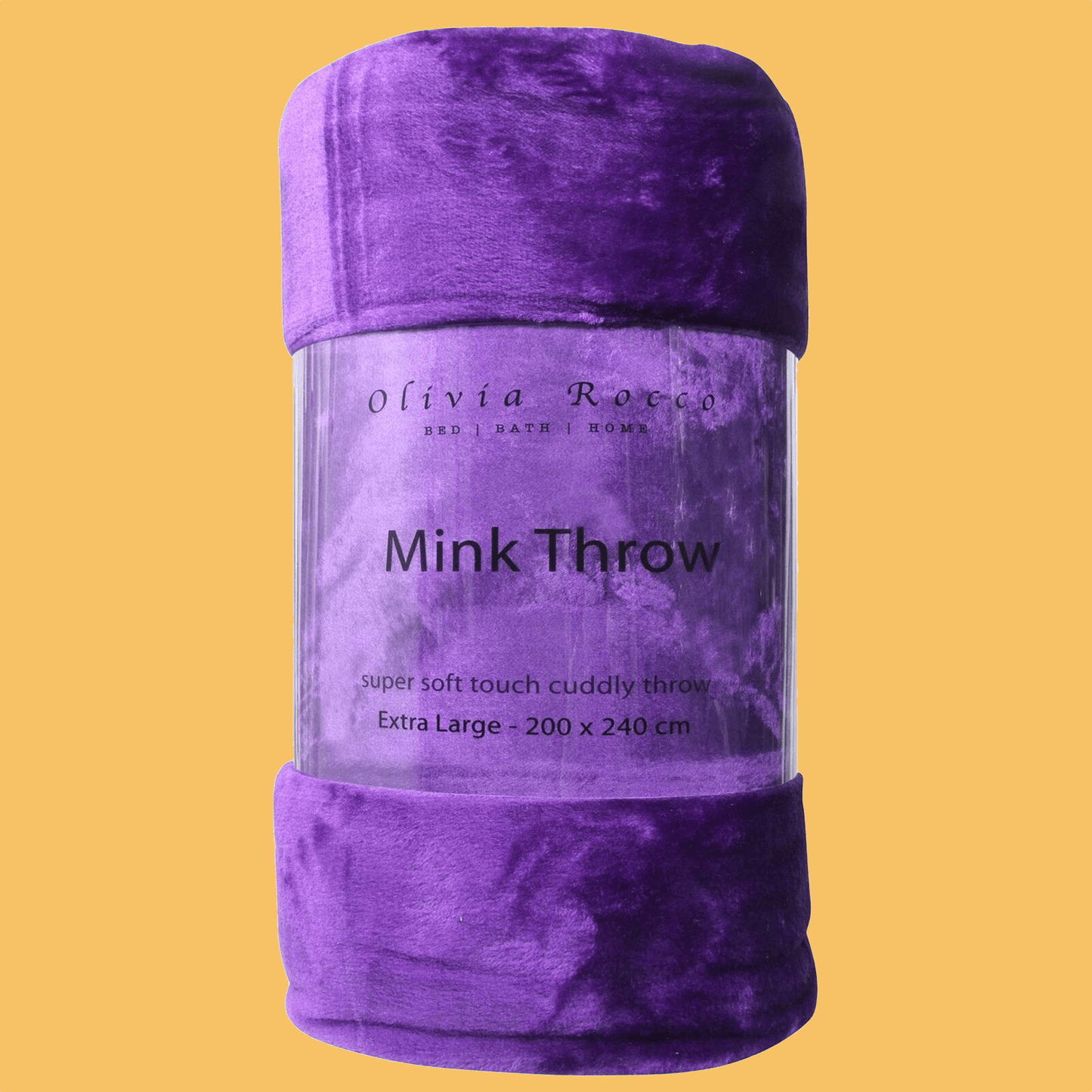 OLIVIA ROCCO Throw 150 x 200 cm / PURPLE Mink Faux Fur Throw Wholesale Manchester UK