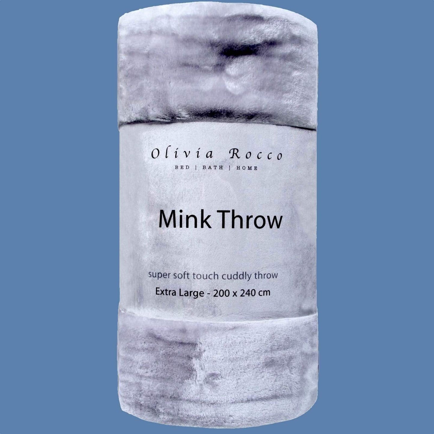 OLIVIA ROCCO Throw 150 x 200 cm / SILVER Mink Faux Fur Throw Wholesale Manchester UK