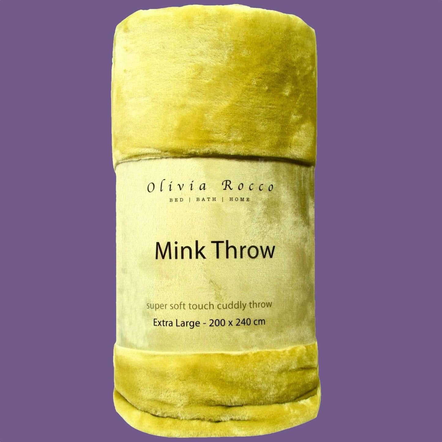 OLIVIA ROCCO Throw 150 x 200 cm / YELLOW Mink Faux Fur Throw Wholesale Manchester UK
