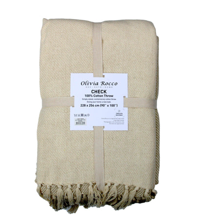 OLIVIA ROCCO Throw Check Pure Cotton Throw Wholesale Manchester UK