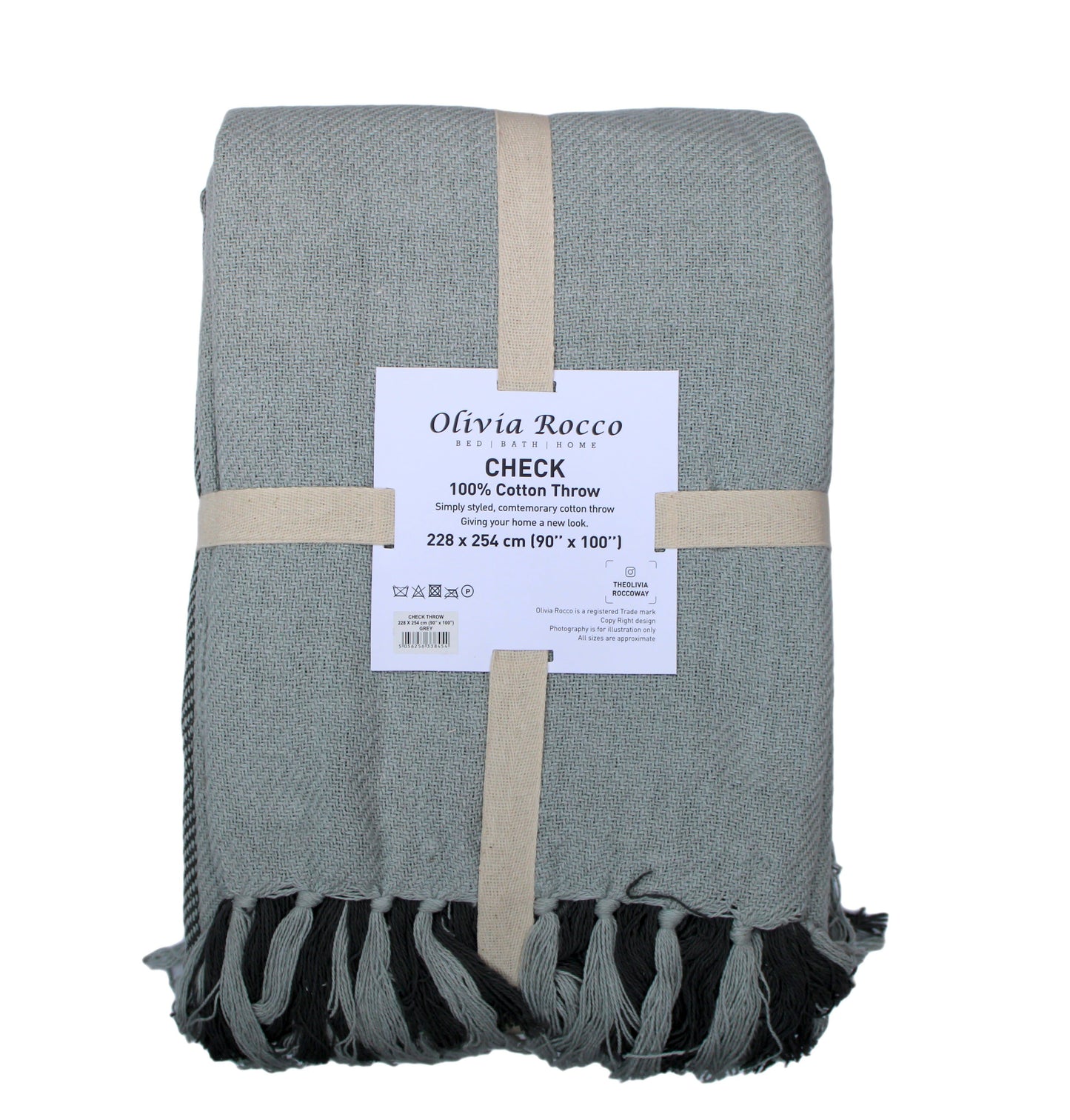 OLIVIA ROCCO Throw Check Pure Cotton Throw Wholesale Manchester UK