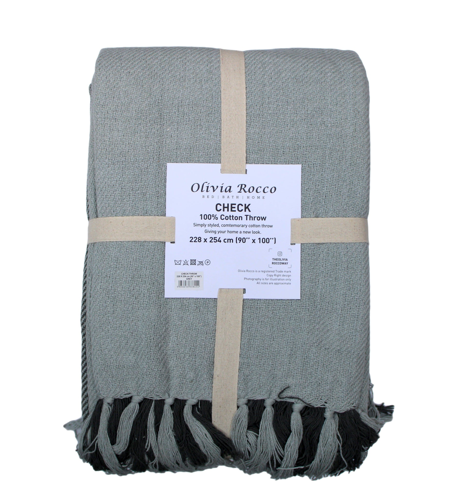 OLIVIA ROCCO Throw Check Pure Cotton Throw Wholesale Manchester UK