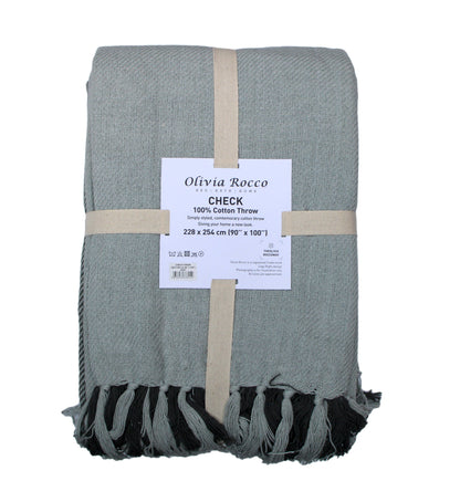OLIVIA ROCCO Throw Check Pure Cotton Throw Wholesale Manchester UK