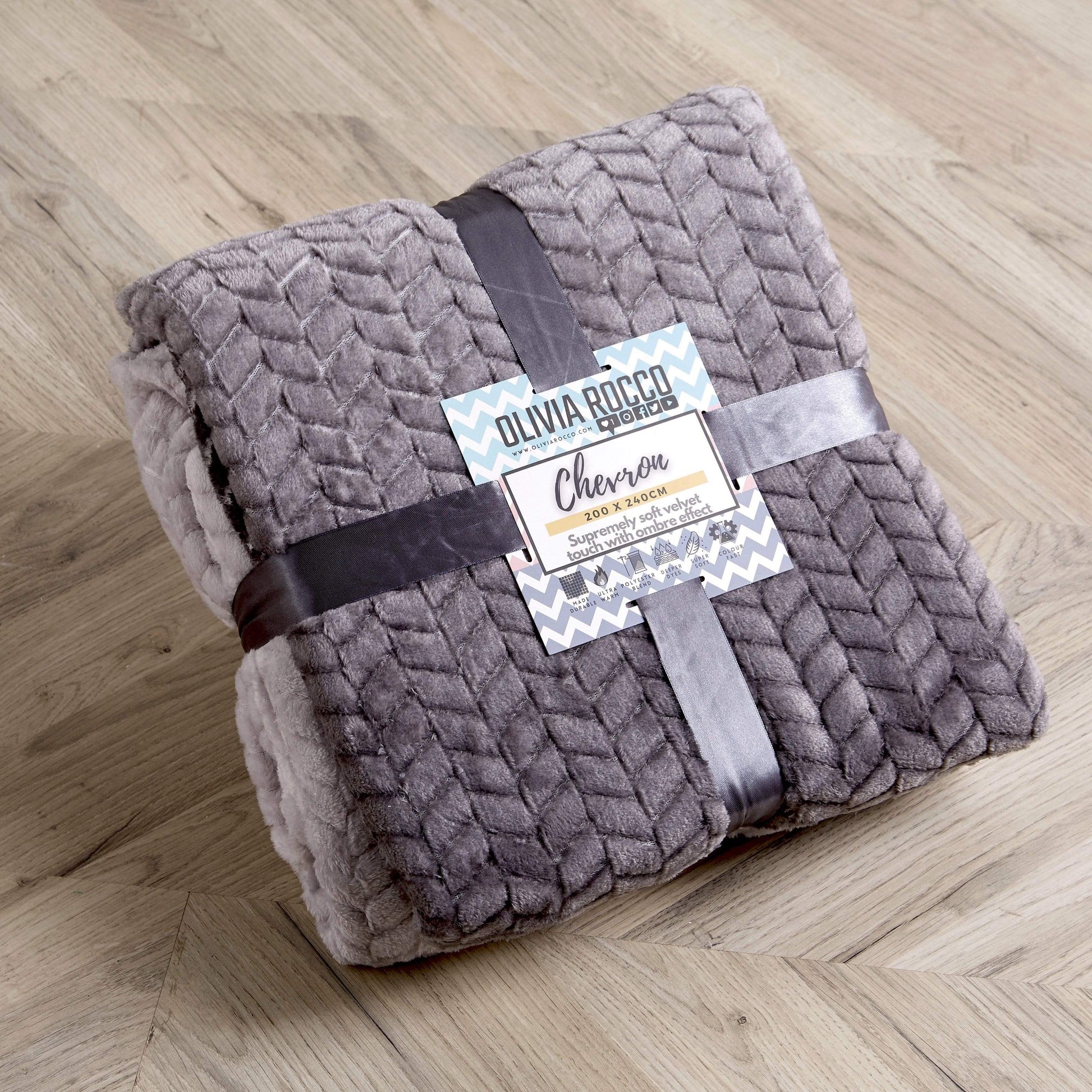 OLIVIA ROCCO Throw Chevron Ombre Effect Throw Wholesale Manchester UK