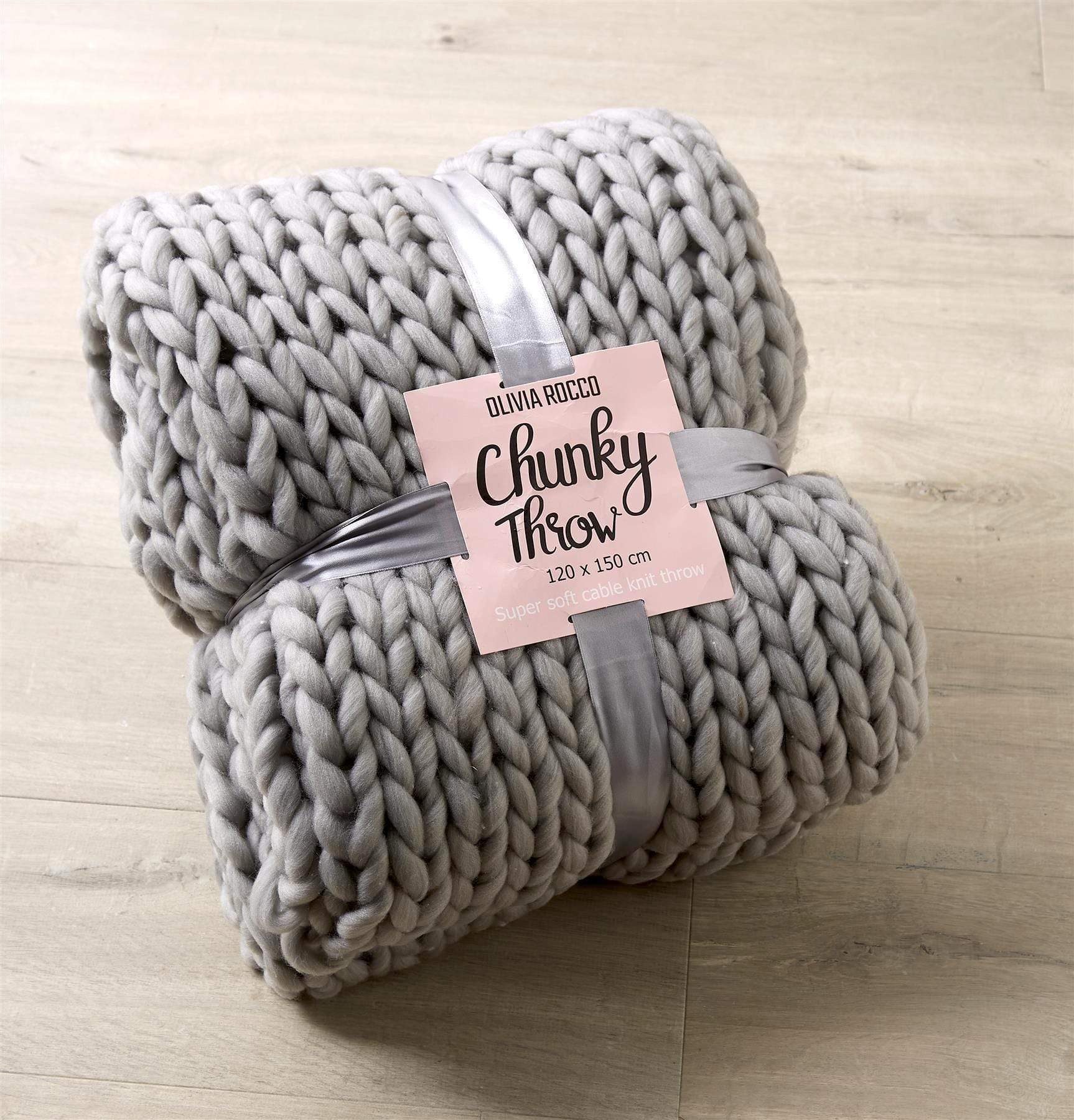 OLIVIA ROCCO Throw Handmade Chunky Cable Knit Throw Wholesale Manchester UK