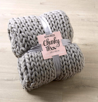 OLIVIA ROCCO Throw Handmade Chunky Cable Knit Throw Wholesale Manchester UK