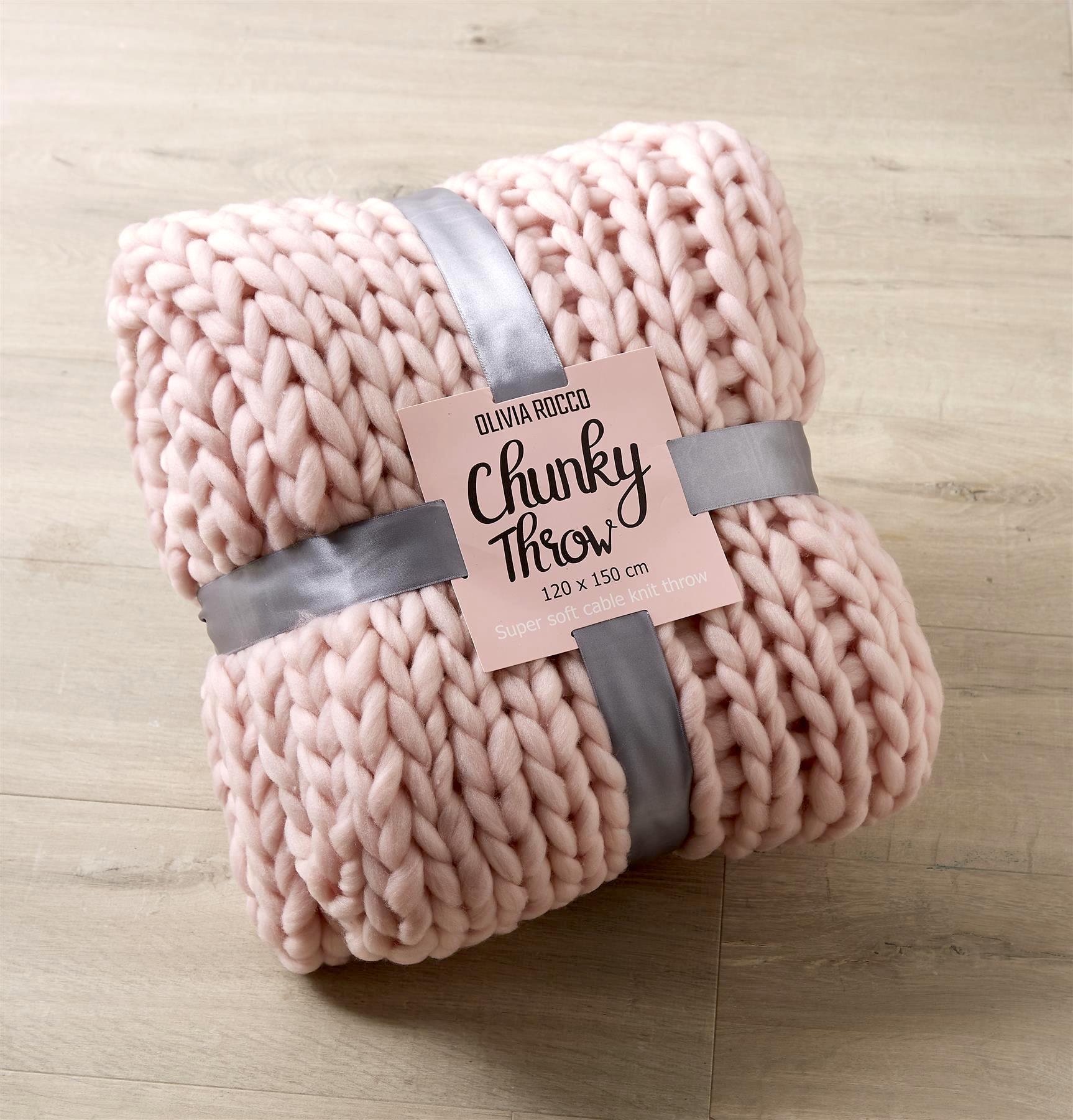 OLIVIA ROCCO Throw Handmade Chunky Cable Knit Throw Wholesale Manchester UK
