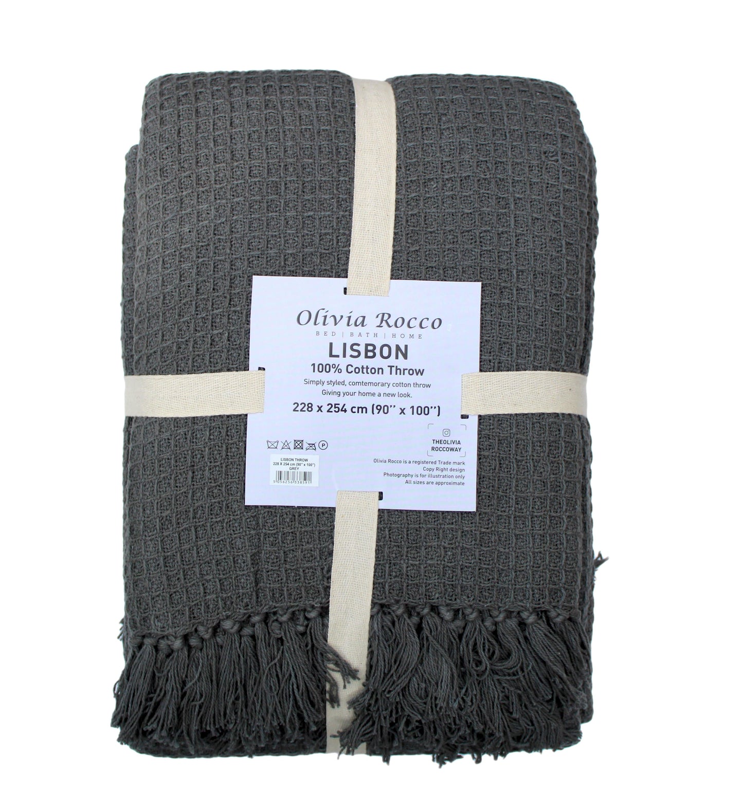 OLIVIA ROCCO Throw Lisbon Pure Cotton Honeycomb Throw Wholesale Manchester UK