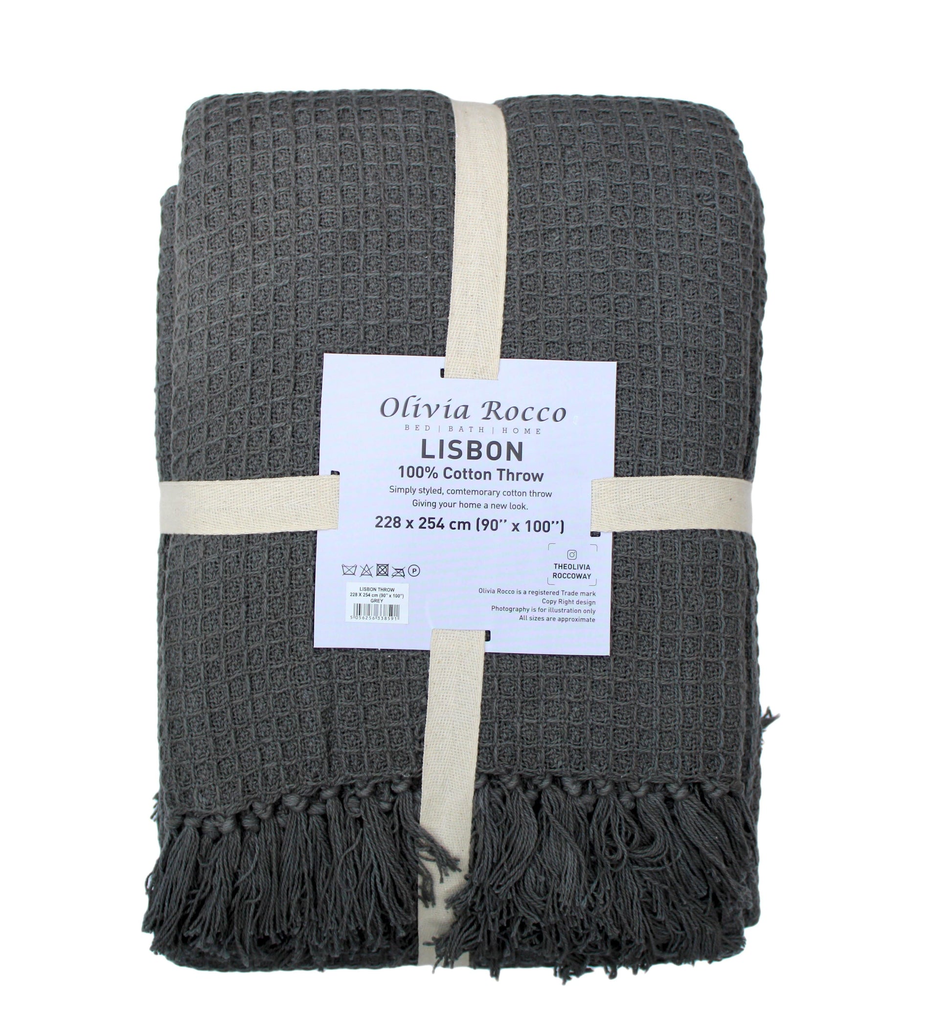OLIVIA ROCCO Throw Lisbon Pure Cotton Honeycomb Throw Wholesale Manchester UK