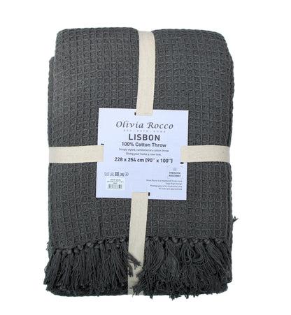 OLIVIA ROCCO Throw Lisbon Pure Cotton Honeycomb Throw Wholesale Manchester UK