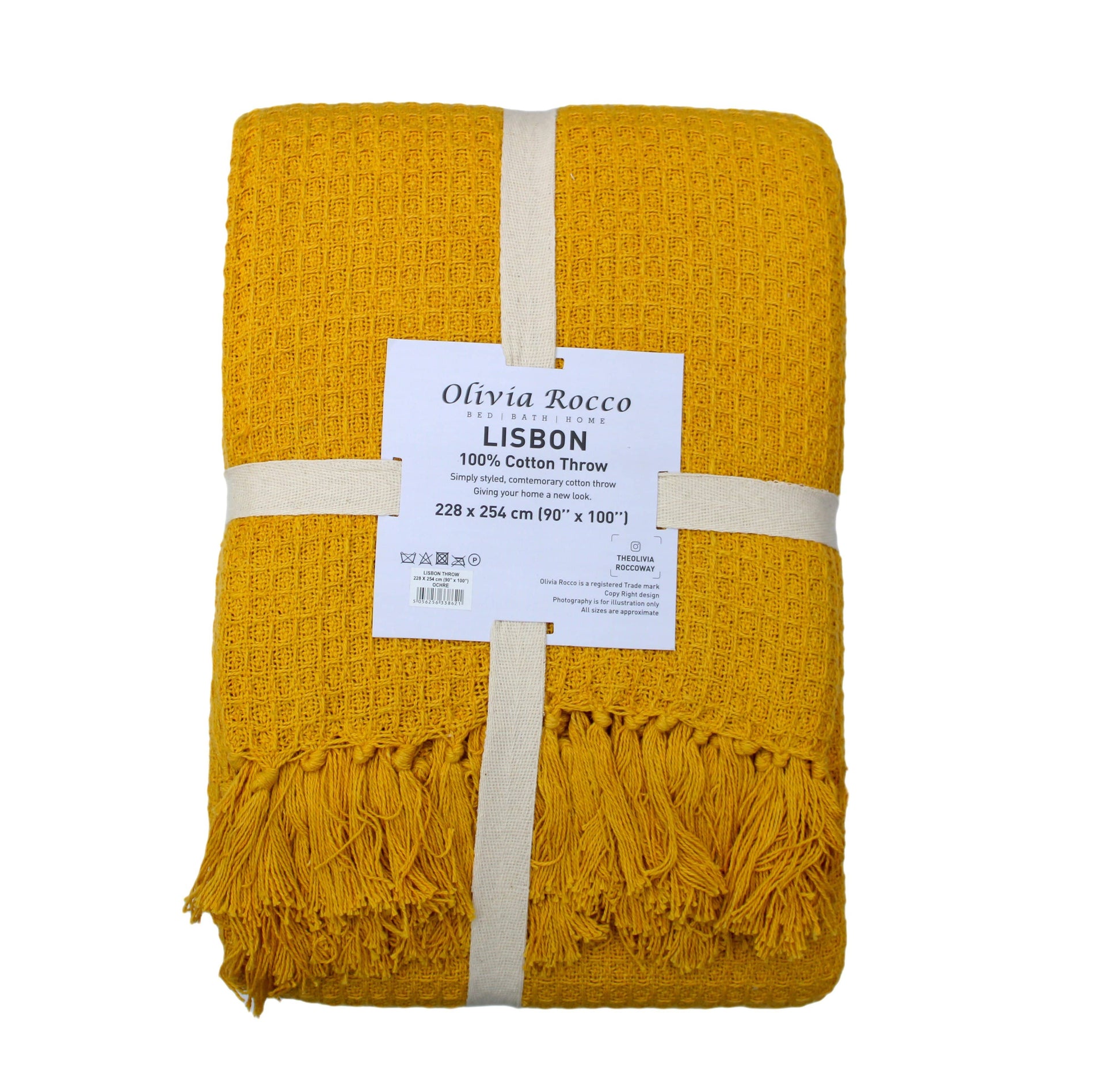 OLIVIA ROCCO Throw Lisbon Pure Cotton Honeycomb Throw Wholesale Manchester UK