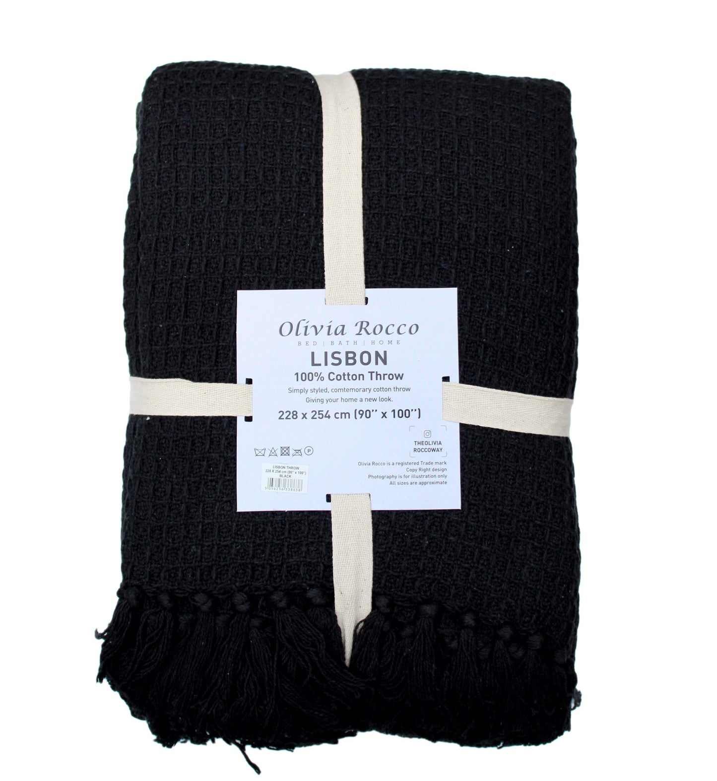OLIVIA ROCCO Throw Lisbon Pure Cotton Honeycomb Throw Wholesale Manchester UK