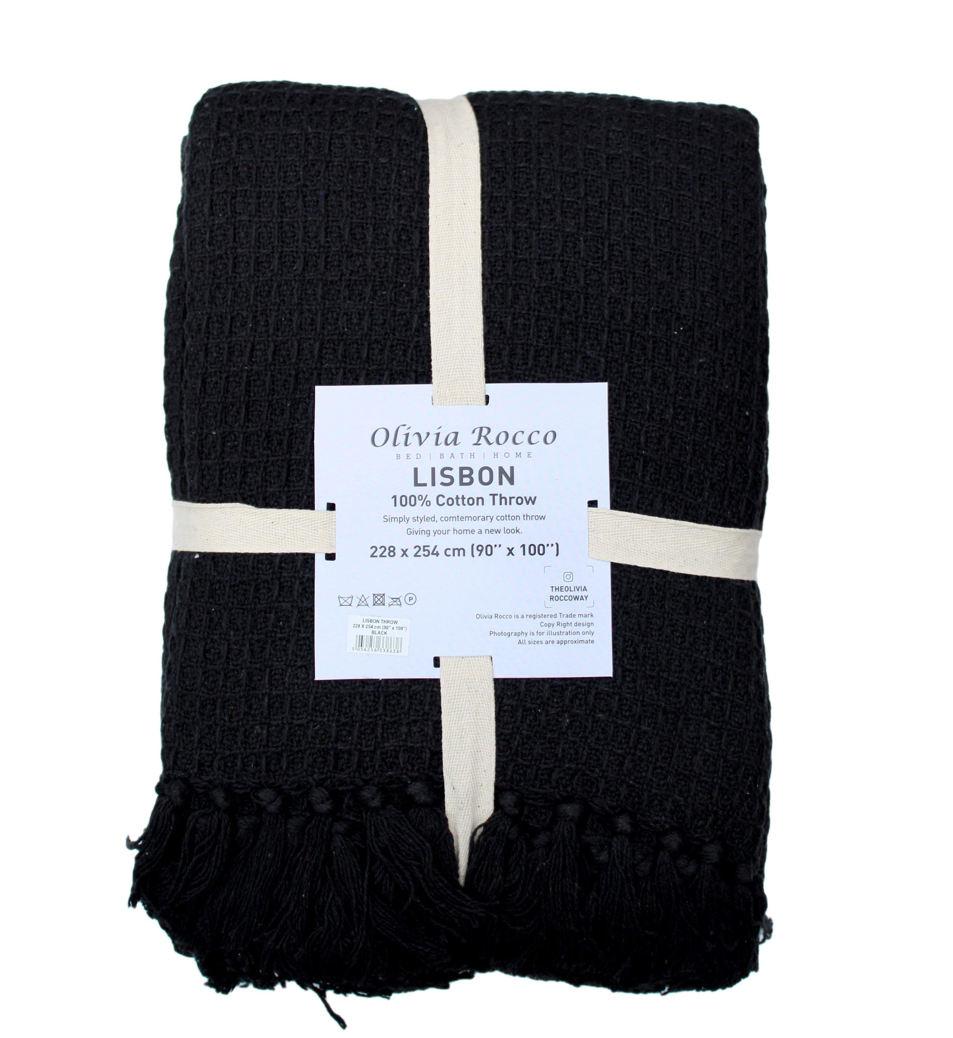 OLIVIA ROCCO Throw Lisbon Pure Cotton Honeycomb Throw Wholesale Manchester UK