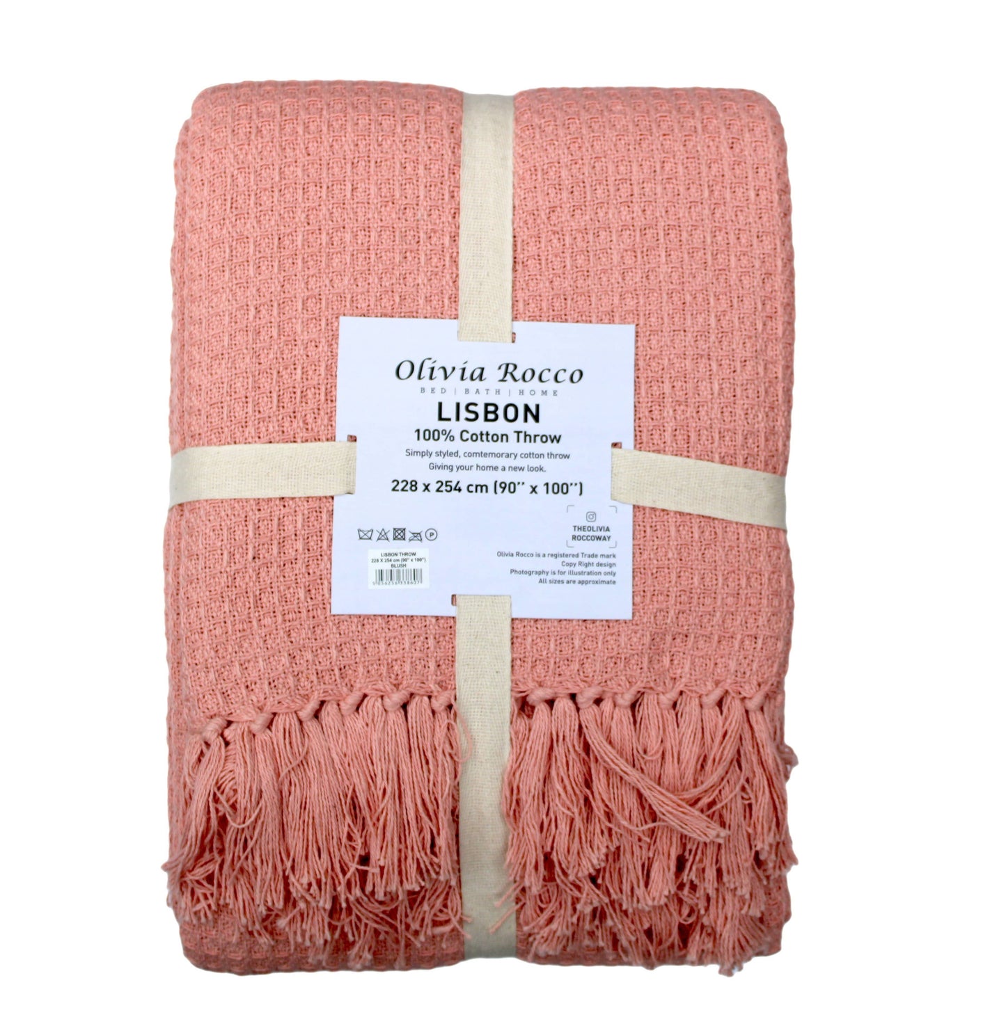 OLIVIA ROCCO Throw Lisbon Pure Cotton Honeycomb Throw Wholesale Manchester UK
