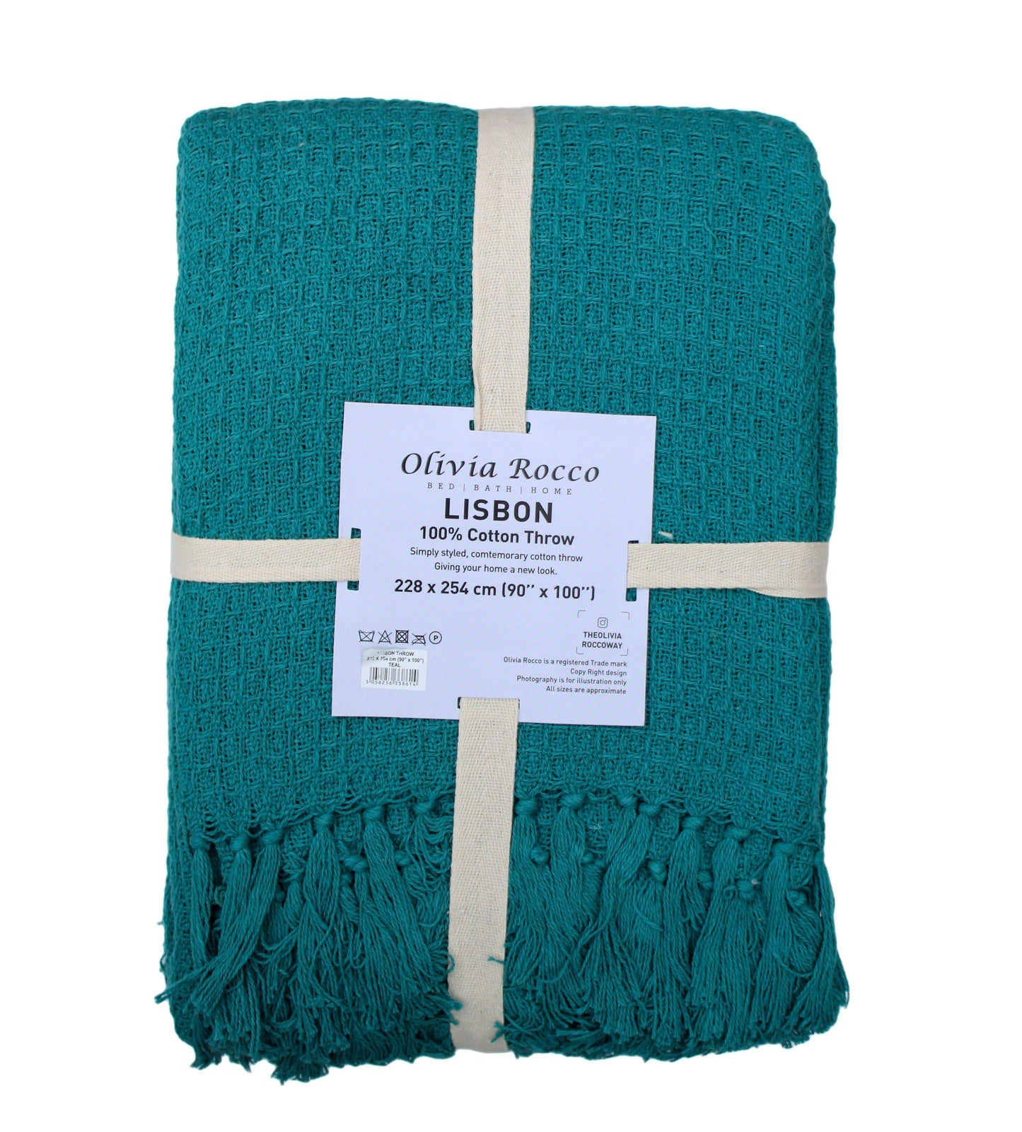 OLIVIA ROCCO Throw Lisbon Pure Cotton Honeycomb Throw Wholesale Manchester UK