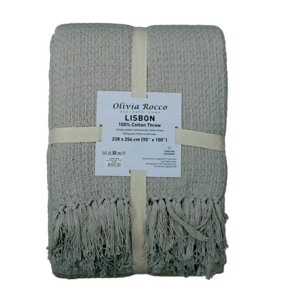 OLIVIA ROCCO Throw Lisbon Pure Cotton Honeycomb Throw Wholesale Manchester UK