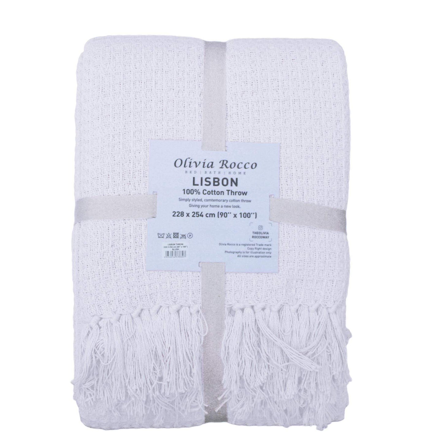 OLIVIA ROCCO Throw Lisbon Pure Cotton Honeycomb Throw Wholesale Manchester UK