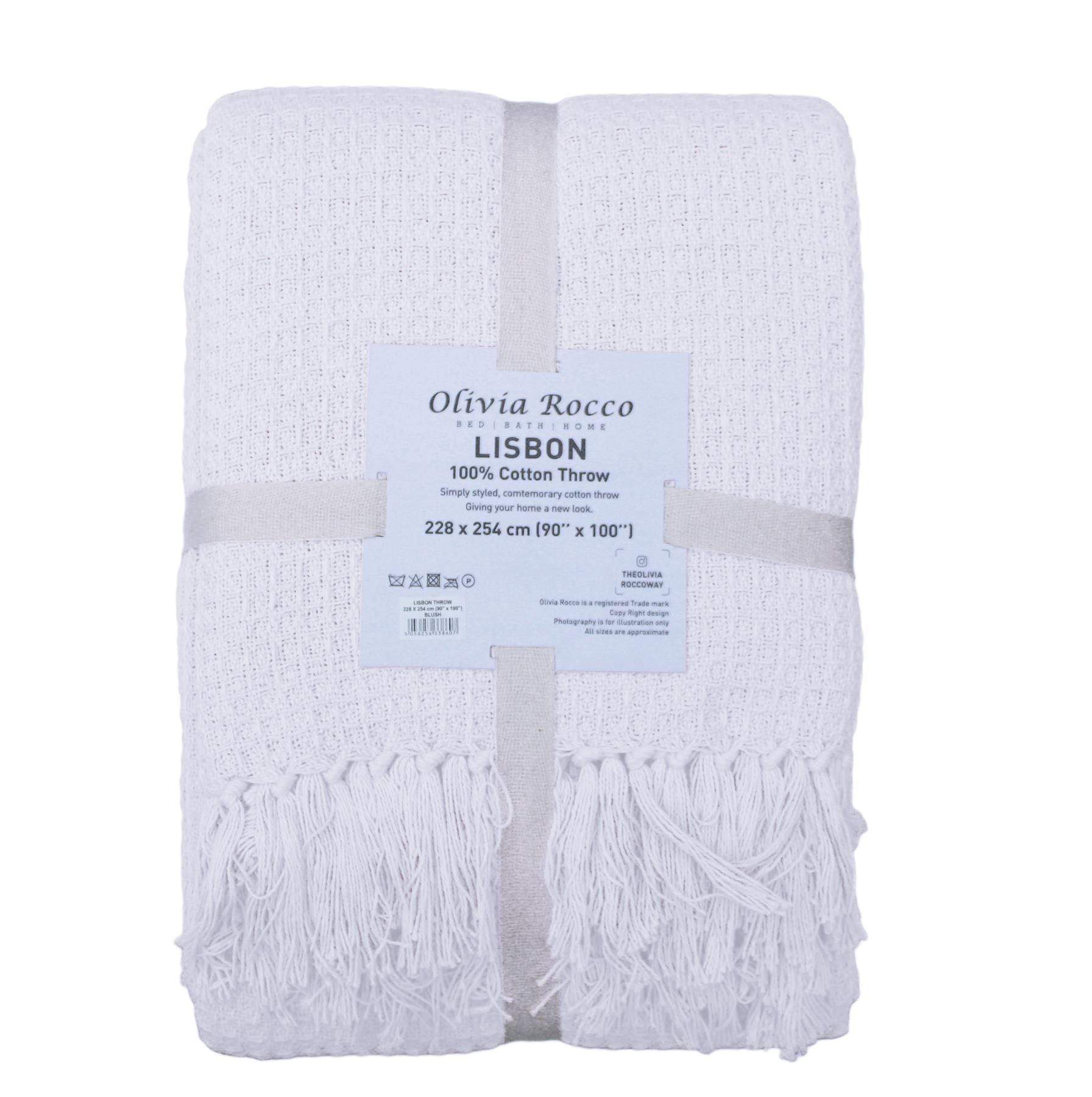 OLIVIA ROCCO Throw Lisbon Pure Cotton Honeycomb Throw Wholesale Manchester UK