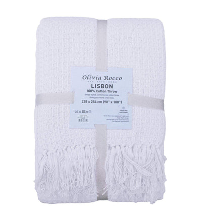 OLIVIA ROCCO Throw Lisbon Pure Cotton Honeycomb Throw Wholesale Manchester UK