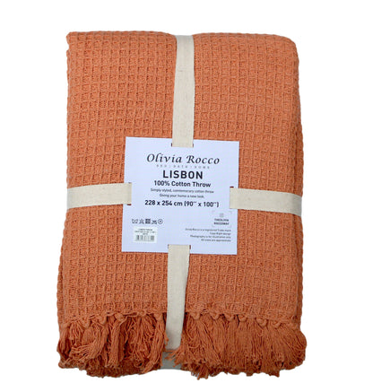 OLIVIA ROCCO Throw Lisbon Pure Cotton Honeycomb Throw Wholesale Manchester UK