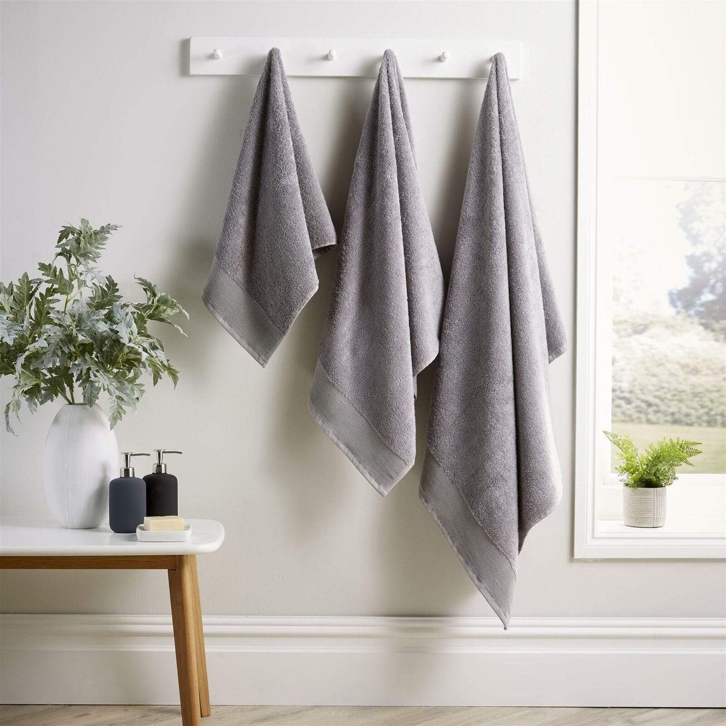 OLIVIA ROCCO Towel HAND TOWEL / GREY Luxury 600GSM Bamboo Towels, Eco Friendly Bathroom Essentials Wholesale Manchester UK